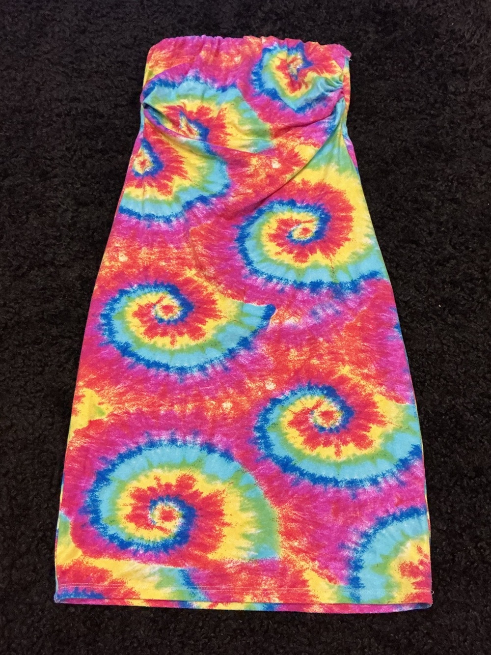 SHEIN Rainbow Tie-Dye Kids One-Piece - Pink, Yellow, Blue, Green